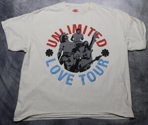 Red Hot Chili Peppers Shirt Mens XL Off-White Unlimited Love Tour Graphic Tee